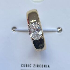 NWT Express Cubic Zirconia Gold Tone Ring Size 8